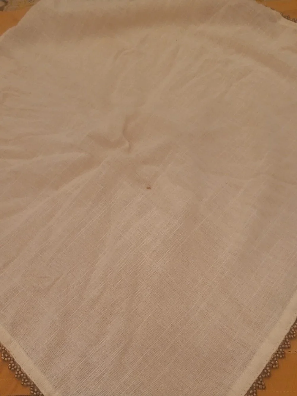 Pier 1 Cream Napkin Set with Gold Beaded Accent 2 Napkins 1 Ring In Each Set